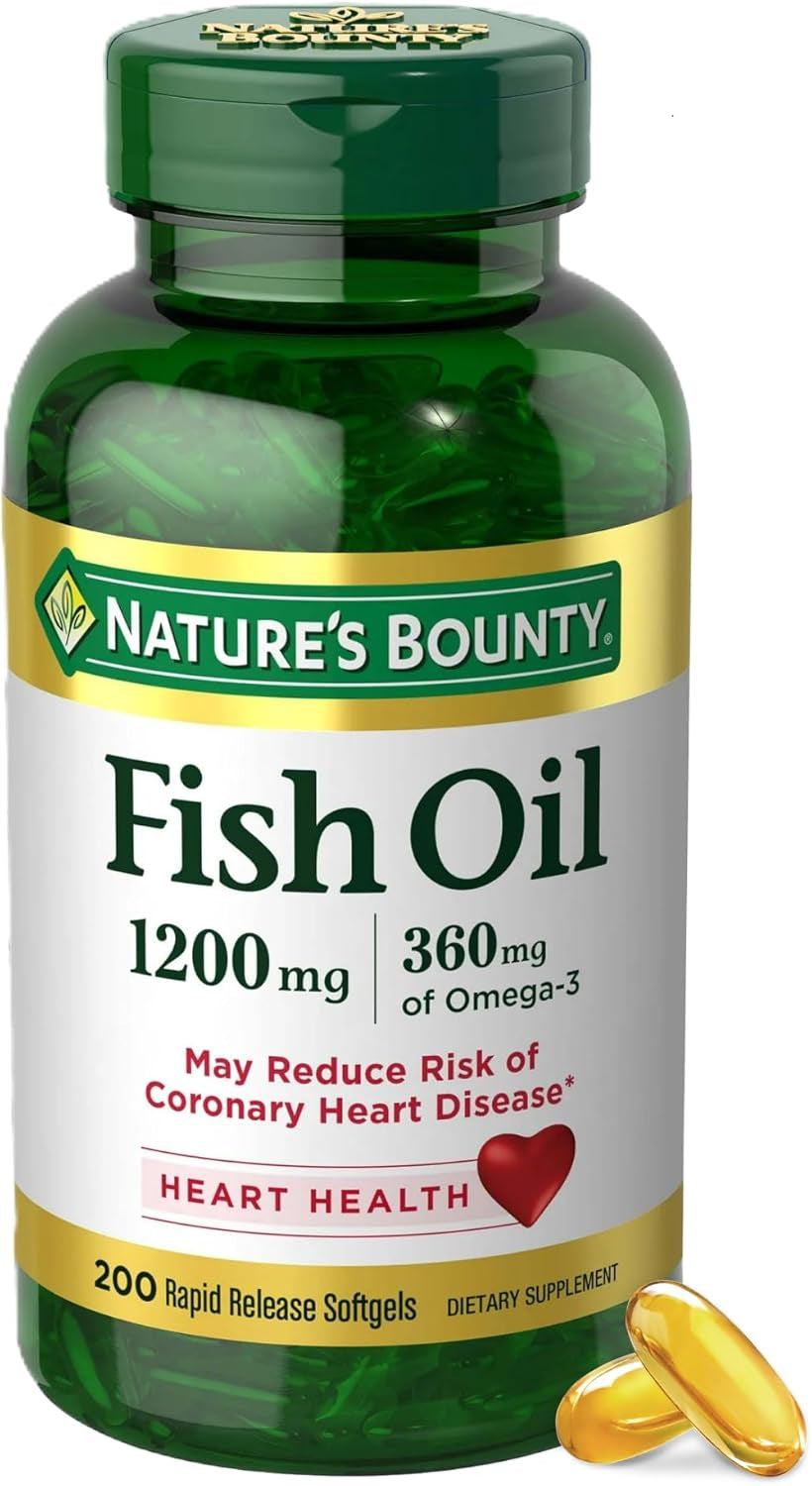 Fish Oil by , Dietary Supplement, Omega-3, Supports Heart Health, 1200 Mg, 200 Rapid Release Softgels